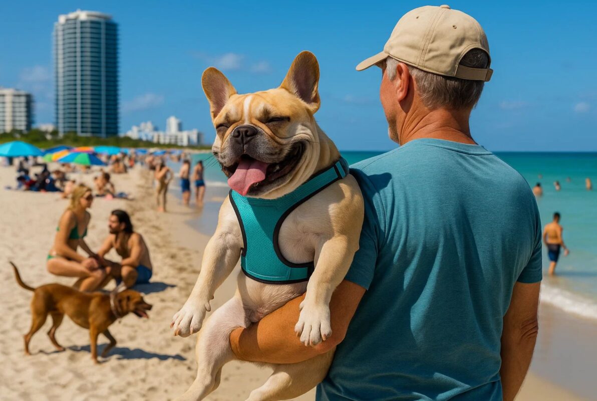 Pet enjoying wellness boarding with grooming and outdoor activities.